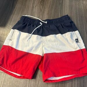 Hollister Tricolor Swim Trunks - Red, White, Navy